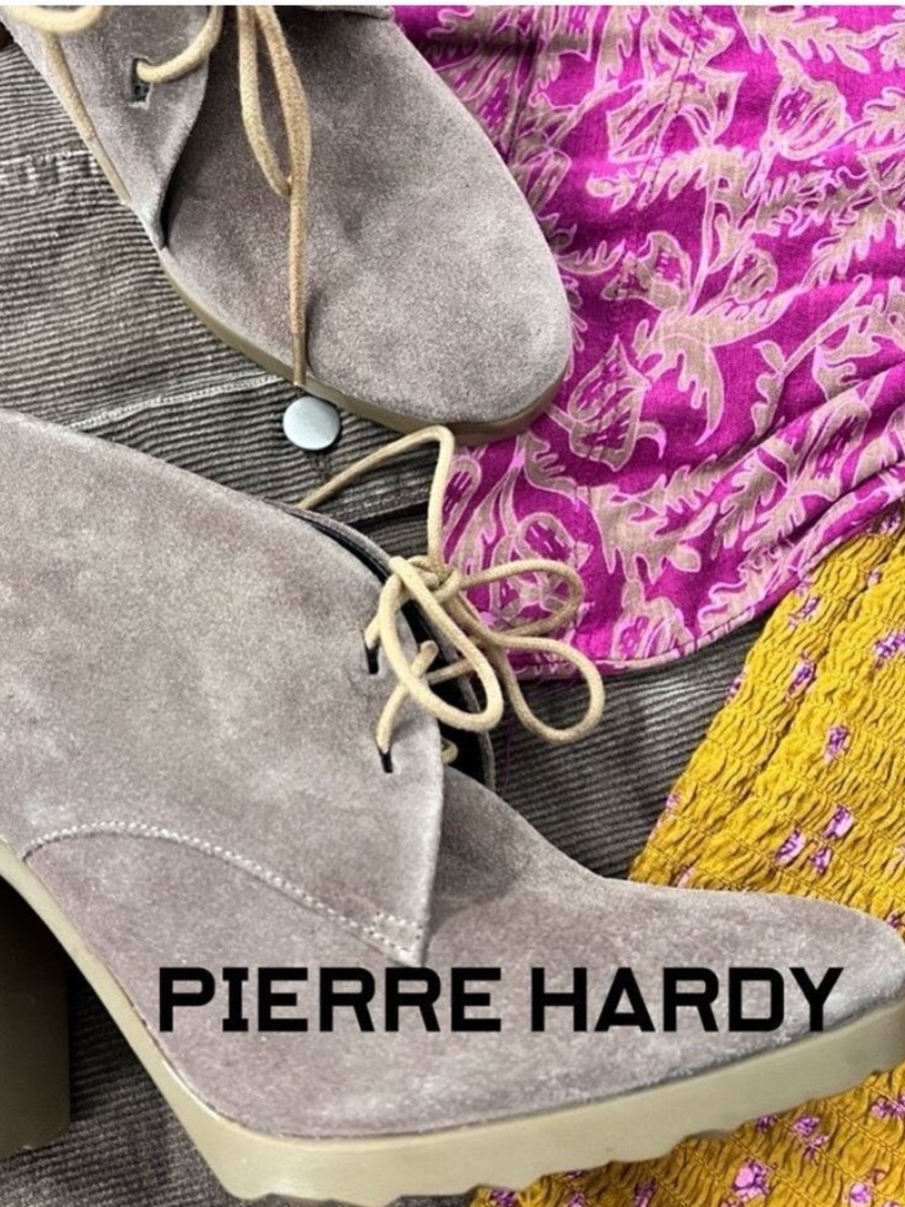 NWOB $515 Pierre Hardy Suede Ankle Boots Size 7